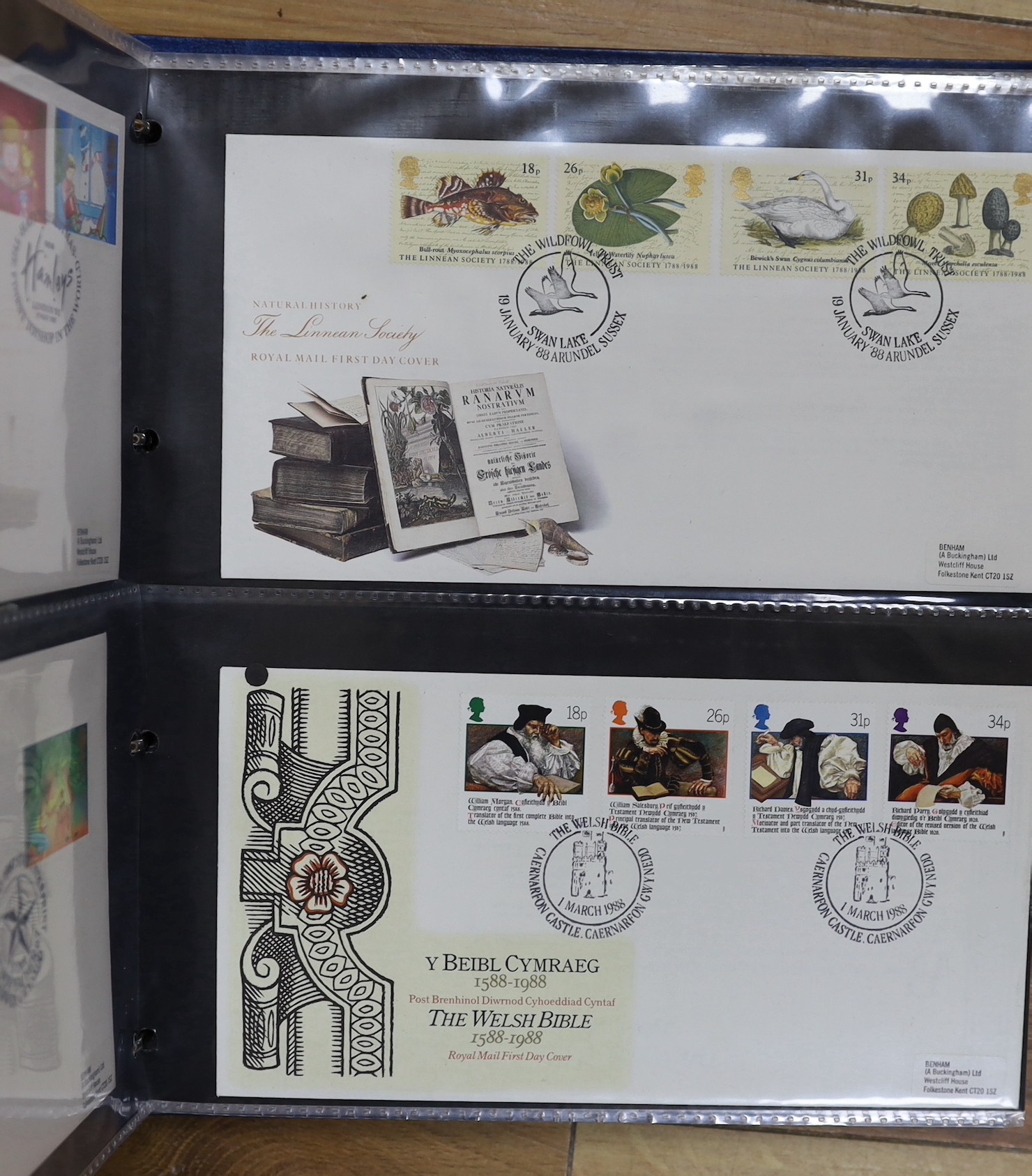 Large collection of stamps in albums with GB FD covers, including Bentham Covers, coin covers, RAF covers, Australia, France mint and used